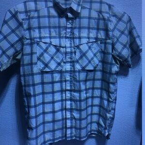 Casual Men's Short-Sleeve Plaid Shirt - Blue/Gray